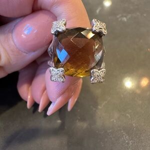 David Yurman Cushion Point Smokey Quartz size 7 ring